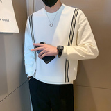 秋季新款个性潮牌宽松版圆领套头卫衣打底衫男W35-P65，男装卫衣，电商A370