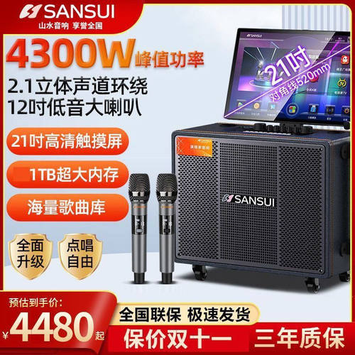 2024新款山水PE129音响广场户外移动套装ktv家庭卡拉ok一体机音箱
