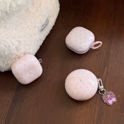 ins波点粉色华为耳机防摔壳