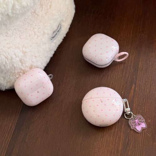 ins波点粉色华为耳机防摔壳