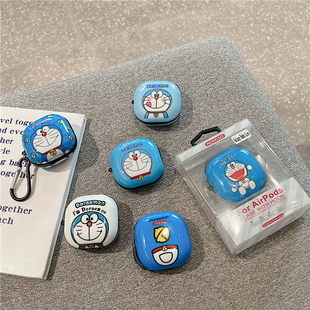 日韩卡通哆啦A梦适用三星budsPro保护套动漫三星buds2/Pro无线蓝牙耳机包情侣buds live防摔盒叮当猫可爱软壳