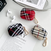 高级感布纹巴宝格子AirPods4保护套适用苹果AirPodsPro二代耳机壳Pro3代蓝牙套复古风五代防摔硬壳AirPods2潮