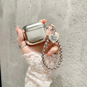 小众简约冷淡风磨砂银适用airpodspro3耳机壳电镀纯色4代苹果无线蓝牙耳机壳AirPods3代文艺女Pro2硅胶壳高级