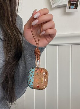 复古豹纹猫咪AirPods防摔耳机壳