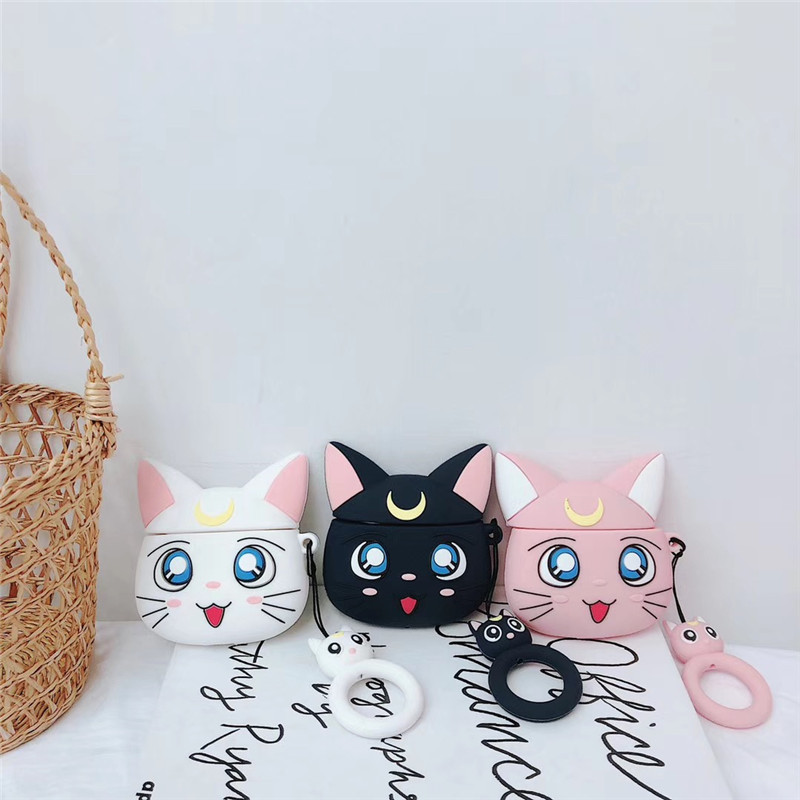 日韩卡通露娜猫适用苹果airpodspro保护套1/2苹果无线蓝牙3代耳机包动漫五代防摔硅胶软壳airpods2可爱女Pro2