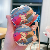 6i防摔软壳se2盒4e 创意潮牌暴力熊适用华为456代Pro4 5无线蓝牙耳机壳clip硅胶freebudspro3保护套磨砂4i