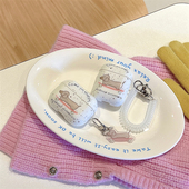 可爱趣味滑板狗狗适用苹果AirPods4无线蓝牙耳机壳1 2代保护套创意女挂件AirPodspro3防摔硅胶盒3代5代腊肠犬