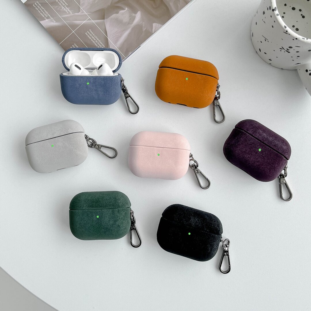高级感麂皮绒适用AirPodsPro3耳机壳4代降噪版苹果无线蓝牙保护套AirPodsPro2防摔硬壳2代3代简约5代男女八代