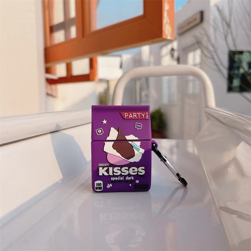创意好时kiss黑巧克力适用AirPods3保护套1/2代Pro苹果无线蓝牙耳机壳airpodspro第二代硅胶盒四五代防摔软壳