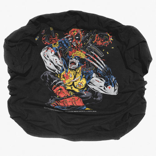 Deadpool漫威 死侍与金刚狼短袖 美式休闲卡通动漫重磅T恤vintage