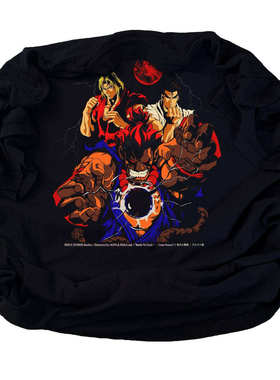 Gouki/ゴウキ Akuma 街头霸王豪鬼短袖做旧复古怀旧游戏动漫T恤