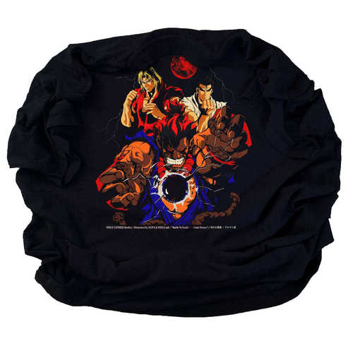Gouki/ゴウキ Akuma 街头霸王豪鬼短袖做旧复古怀旧游戏动漫T恤