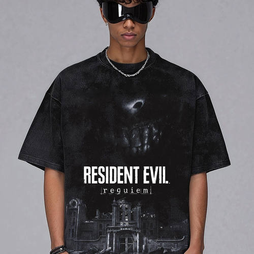 Resident Evil 生化危机系列 美版大码水洗做旧复古印花短袖T恤