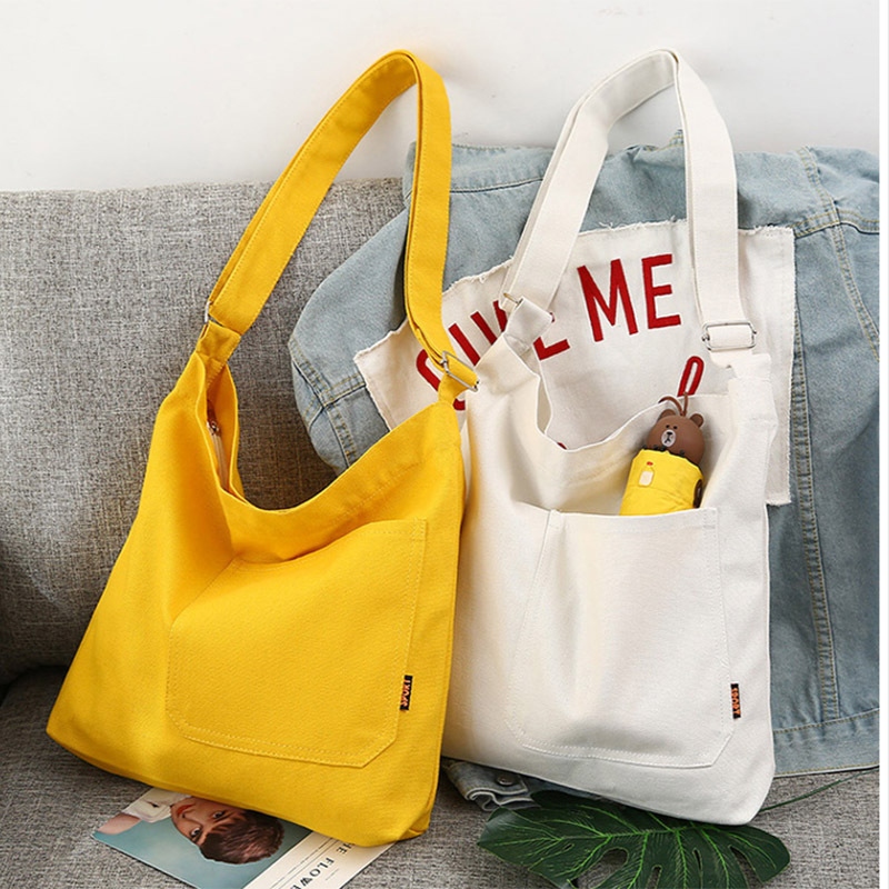 帆布包女单肩复古百搭韩版原宿ulzzang慵懒风大容量ins布袋斜挎包