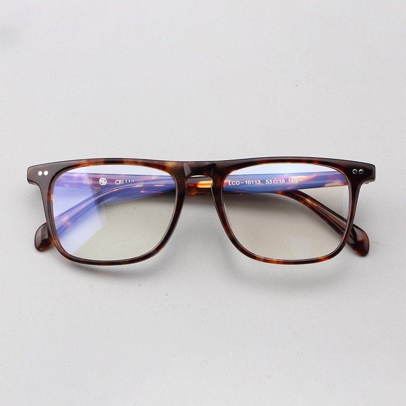 赛璐珞方框近视镜框男 无鼻托板材眼镜架配近视镜男款眼镜10113