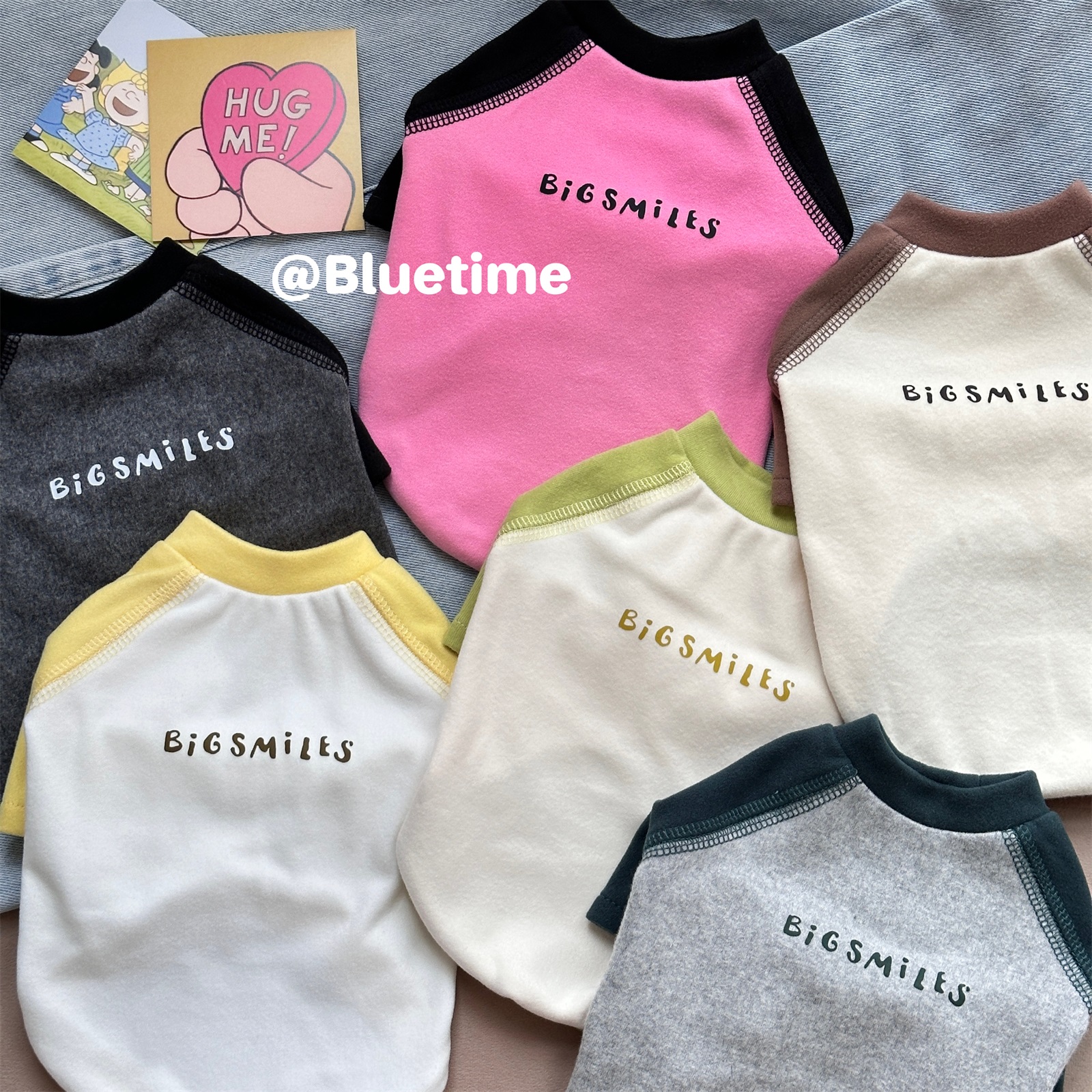 bluetime宠物德绒撞色打底衫保暖