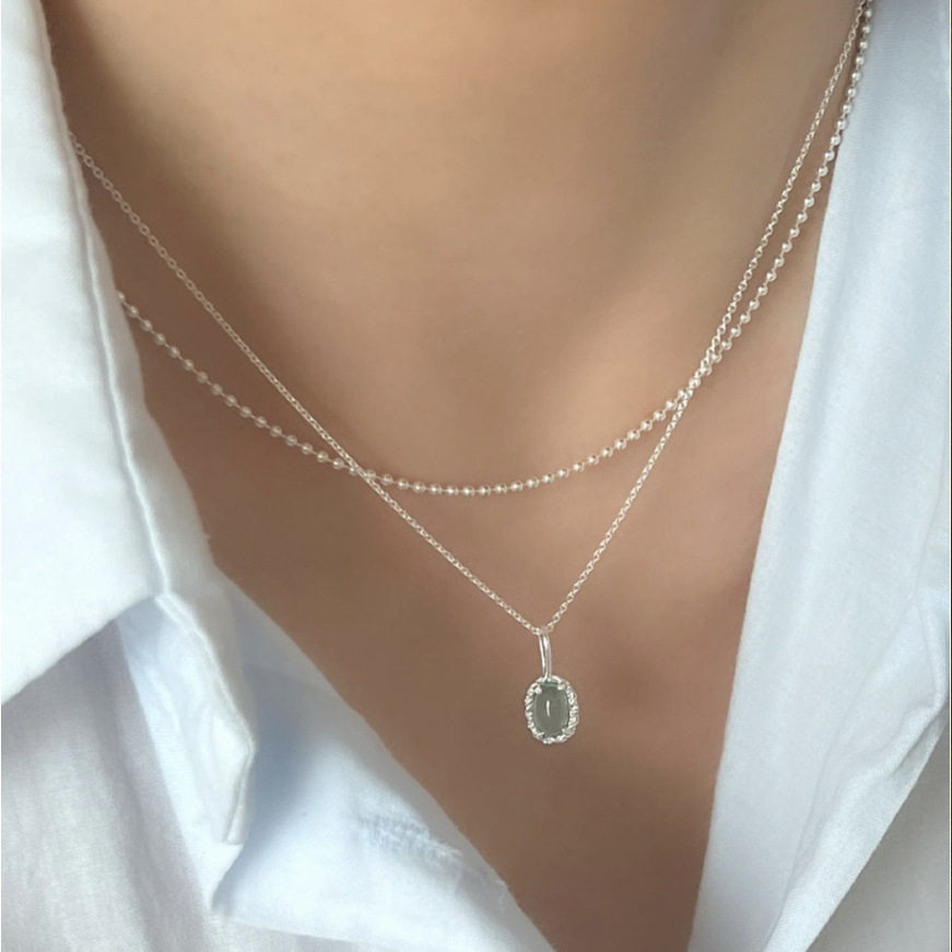 S925纯银不褪色海蓝宝锁骨链简约法式清冷感海边度假项链女高级感