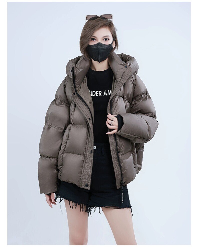 troph Missfofo2025年羽绒服百搭休闲面包服宽松女士冬季厚连帽