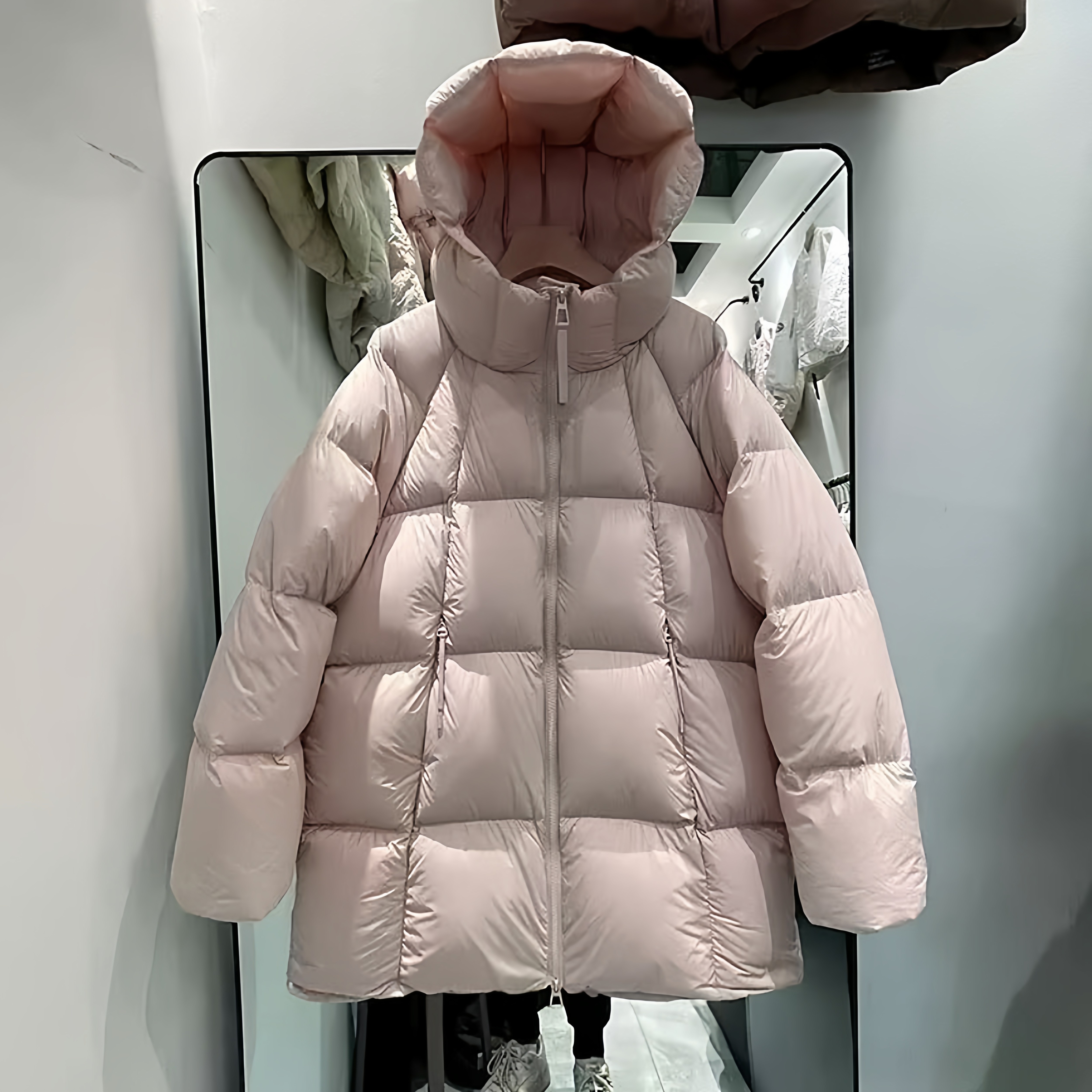 Missfofo fierdear 2025超轻云朵泡芙高端白鸭绒连帽面包羽绒服
