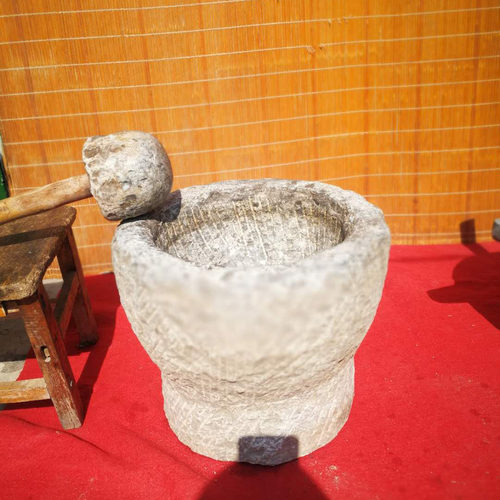 特大号老石臼药臼砘臼石窝子杵臼石钵石头花盆打年糕糍粑捣米石器 - 封面