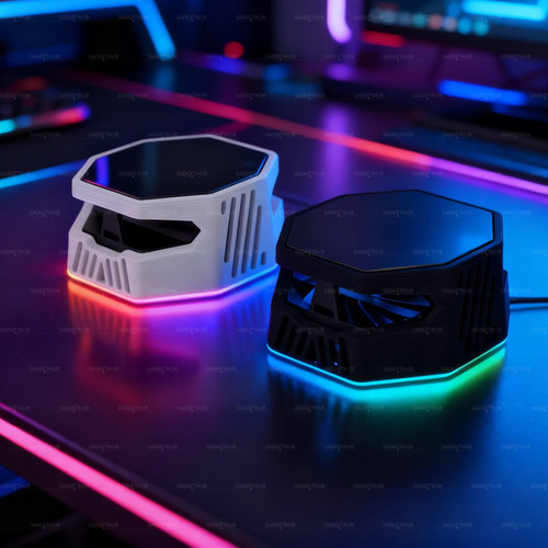 黑鲨5Pro散热器专用防倾倒桌面底座手机支架冰杯制冷 透光 3D打印