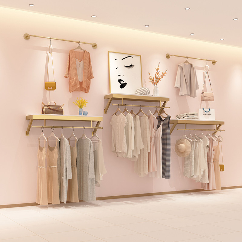 服装店铺展示架上墙壁挂式组合简约女装店挂衣服架子陈列货架童装