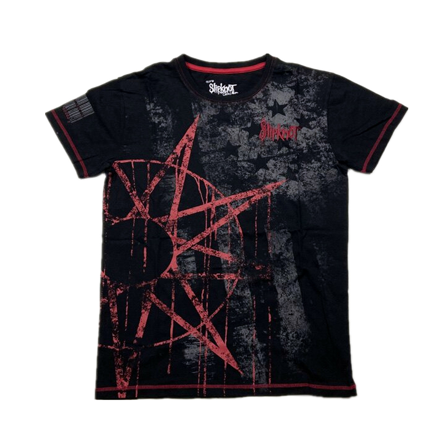 摇滚暗黑金属骷髅男款水洗做旧刺绣字母圆领短袖T恤机车朋克包邮