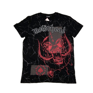 摇滚周边贴布印花机车牛摩托头重金属摇滚骷髅印花短袖T恤暗黑风