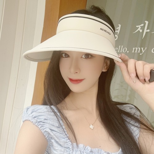 夏季双层防紫外线空顶帽防晒帽子户外遮阳帽女大帽檐挡阳帽UPF50+