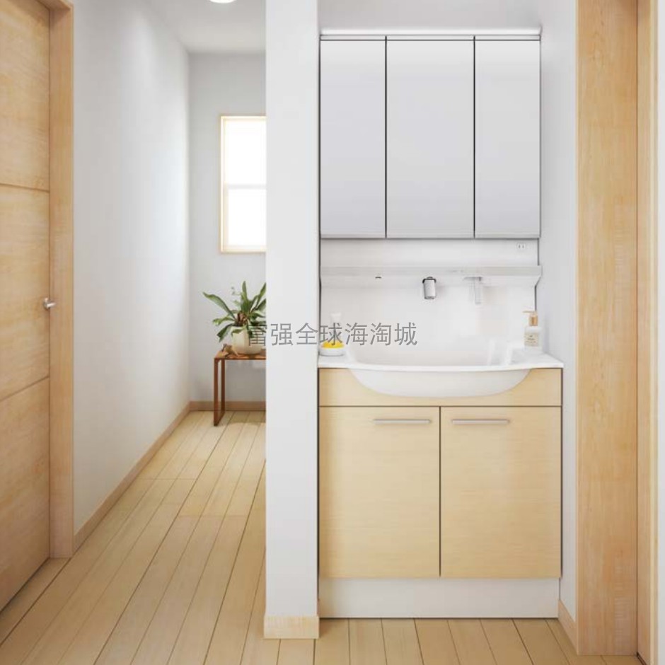 日本直送东陶23年纤薄型浴室收纳柜洗面盆梳妆台Octave Slim 75cm