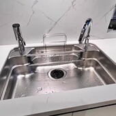 现货日本进口骊住水槽3D压花多功能304不锈钢厨房大单槽厨盆