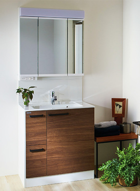 日本直送CLEANUP/可丽娜rakutowa定制式浴室梳妆台收纳柜浴室柜90