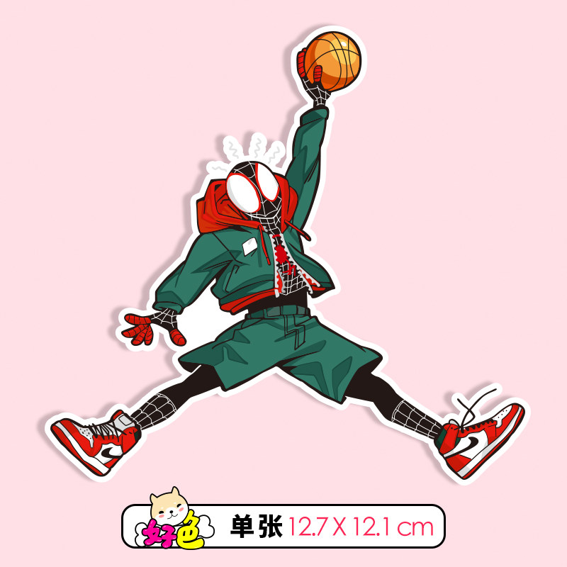 恶搞蜘蛛人贴飞人潮鞋动漫旅行箱水杯电脑平板墙壁鞋柜贴画550