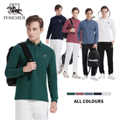 翻领长袖 PSM 商务休闲 百搭时尚 POLO衫 2025春秋新款 男士