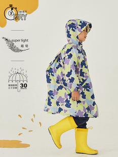有这么只UzMz小学生上学儿童带书包位超轻收纳雨衣雨披男童女童