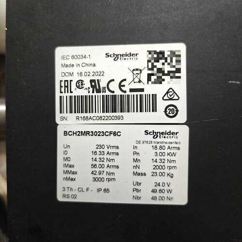 BCH2MR3023CF6C 伺服电机 3KW IP65 工业自动化配件议价维修