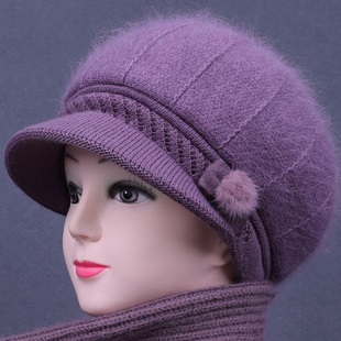 中老年人帽子女秋冬天妈妈针织毛线帽奶奶加绒厚保暖老人防寒棉帽