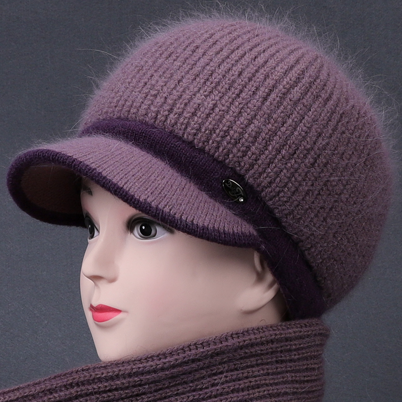 女冬天针织毛线帽加绒保暖帽子