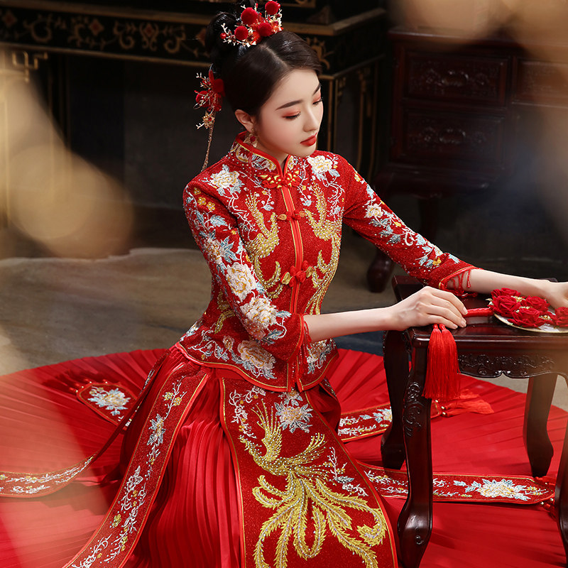 秀禾服女新娘2020新款秋中式结婚礼服龙凤褂秀和服婚纱中国风秀禾