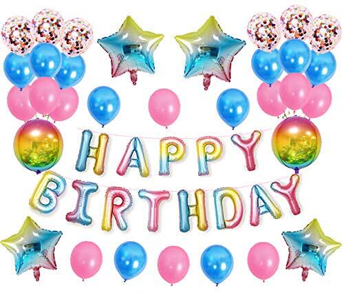 rainbow birthday party decorations for kids girls happy birt