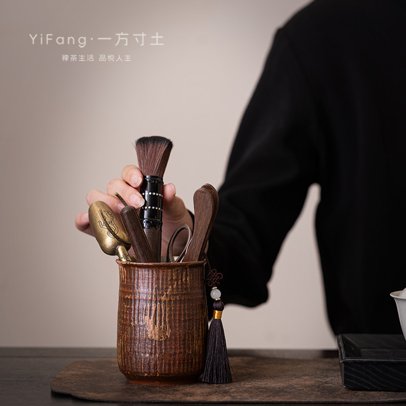 侘寂风茶道六君子套装家用功夫茶具配件茶夹茶针茶勺茶剪泡茶工具