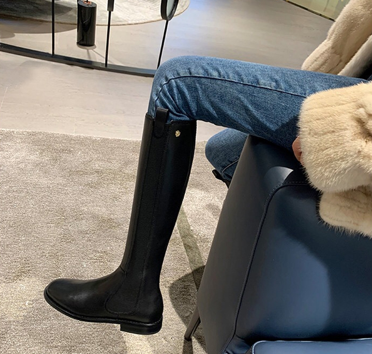 小香风高筒靴女203平底不过膝