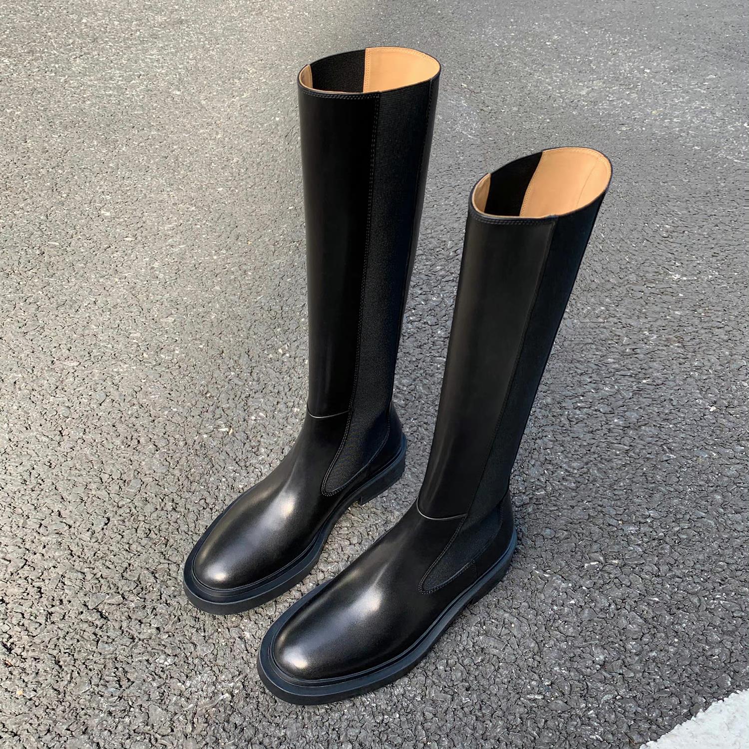 厚底弹力长筒靴高筒靴骑士靴
