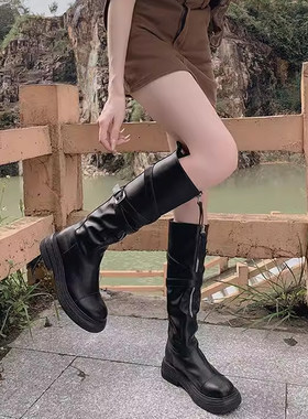 美拉德长筒靴女复古网红厚
