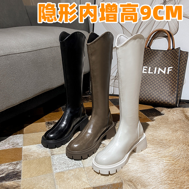 骑士靴内增高不过膝小个子长靴