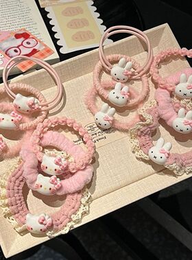 可爱粉色系蝴蝶结发圈