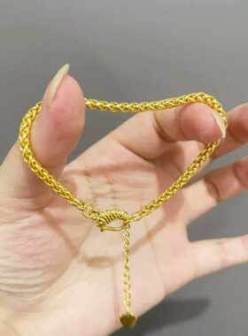 麦穗麻花手链女款手环仿真黄金