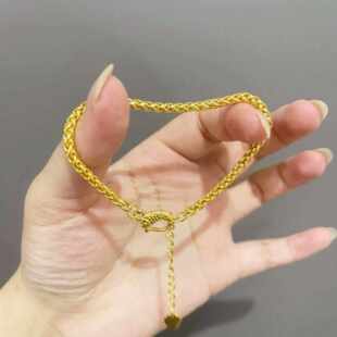 岁岁平安年年有余的小鱼麦穗麻花手链女款手环仿真黄金好运锦鲤扣