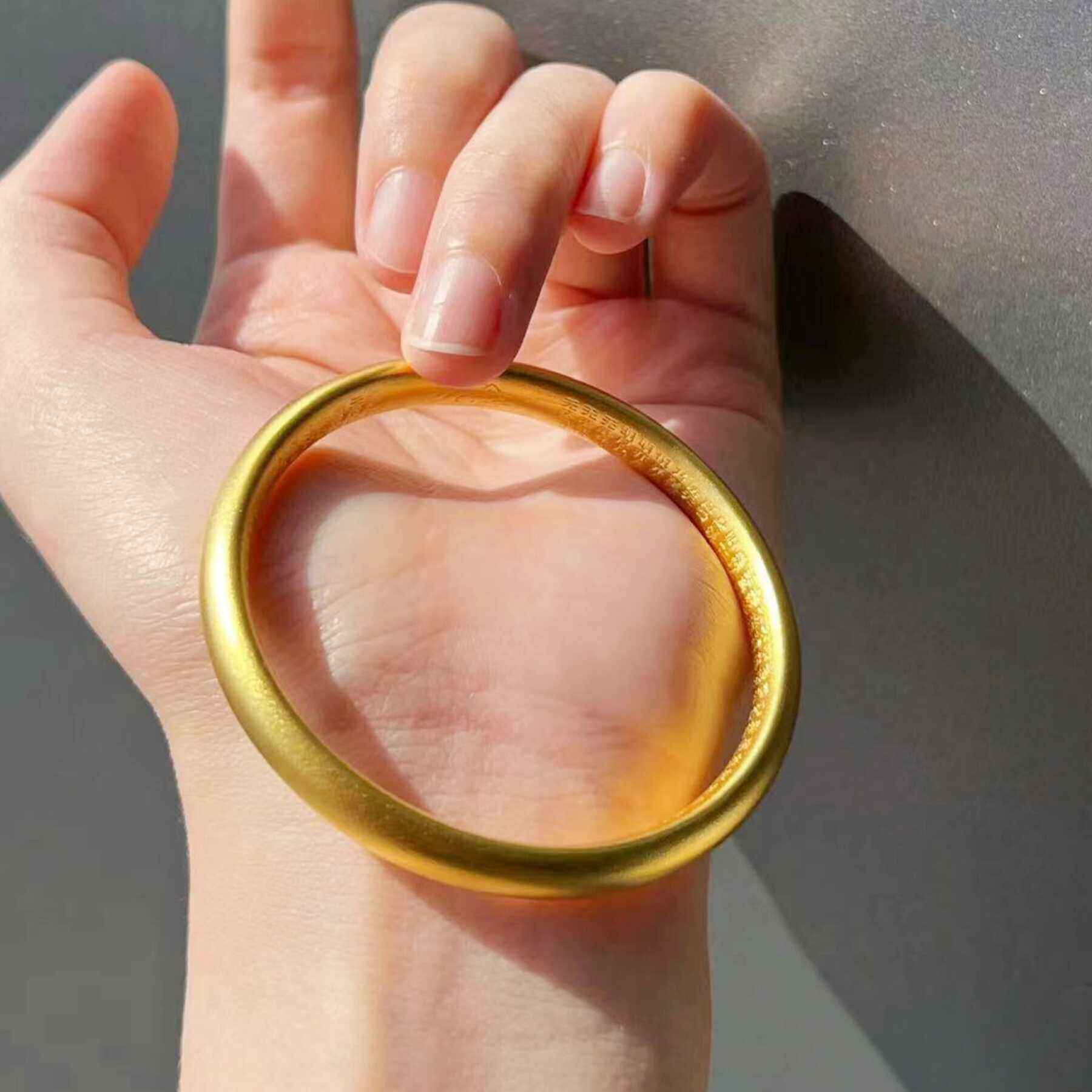 古法传承越南沙金手镯女款手环实心彷真黄金不褪色内刻999素圈女