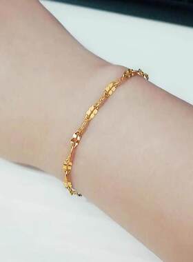 四叶草ins碎金波光粼粼秀18k金色